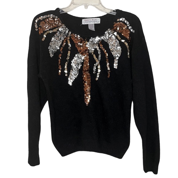 Karen Scott Vintage Silk & Angora Rabbit Sweater - Picture 1 of 6